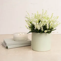 Ceramic Cylinder Pot Satin Matte Sage (15.5x15cmH)