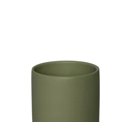 Ceramic Cylinder Pot Satin Matte Moss (12x12.5cmH)