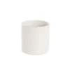 Ceramic Cylinder Pot Satin w/ Drainage Hole White 12x12cmH