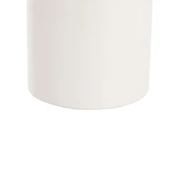 Ceramic Cylinder Pot Satin w/ Drainage Hole White 12x12cmH