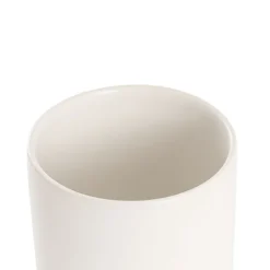 Ceramic Cylinder Pot Satin w/ Drainage Hole White 12x12cmH