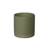 Ceramic Cylinder Pot Satin Matte Moss (14x14cmH)
