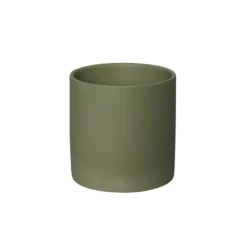 Ceramic Cylinder Pot Satin Matte Moss (14x14cmH)