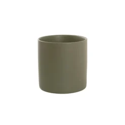 Ceramic Cylinder Pot Satin Matte Moss (14x14cmH)