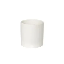Ceramic Cylinder Pot Satin Matte White (12x12.5cmH)