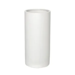 Ceramic Cylinder Pot Satin Matte White (13x28cmH)
