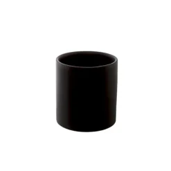 Ceramic Cylinder Pot Satin Matte Black (12x12.5cmH)