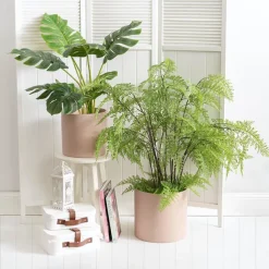 Ceramic Cylinder Pot Satin Matte Nude (30x30cmH)