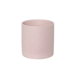 Ceramic Cylinder Pot Satin Matte Soft Pink (14x14cmH)