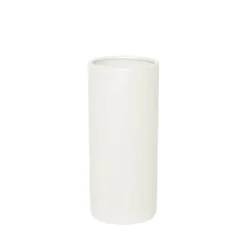 Ceramic Cylinder Pot Satin Matte White (10x25cmH)