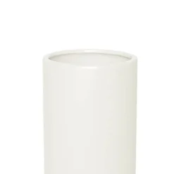 Ceramic Cylinder Pot Satin Matte White (10x25cmH)