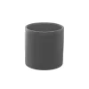 Ceramic Cylinder Pot Satin Matte Charcoal (14x14cmH)