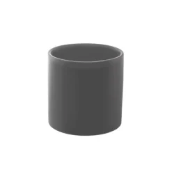 Ceramic Cylinder Pot Satin Matte Charcoal (14x14cmH)