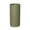 Ceramic Cylinder Pot Satin Matte Moss (13x28cmH)