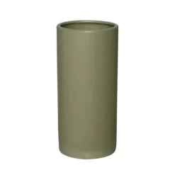 Ceramic Cylinder Pot Satin Matte Moss (13x28cmH)