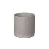 Ceramic Cylinder Pot Satin Matte Light Grey (14x14cmH)