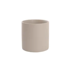 Ceramic Cylinder Pot Satin Matte Light Grey (14x14cmH)