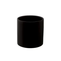 Ceramic Cylinder Pot Satin Matte Black (14x14cmH)