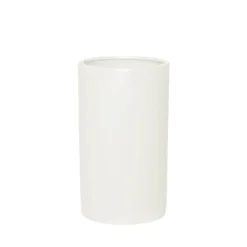 Ceramic Cylinder Pot Satin Matte White (15x25cmH)