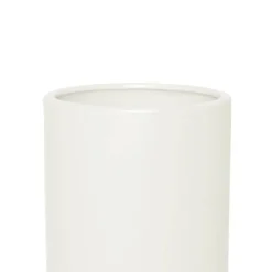 Ceramic Cylinder Pot Satin Matte White (15x25cmH)