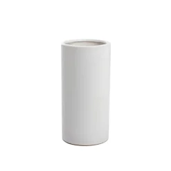 Ceramic Cylinder Vase Satin Matte White (10x20cmH)