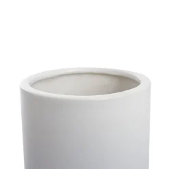 Ceramic Cylinder Vase Satin Matte White (10x20cmH)