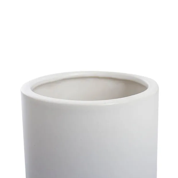 Ceramic Cylinder Vase Satin Matte White (10x20cmH)