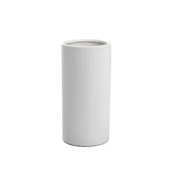 Ceramic Cylinder Vase Satin Matte White (10x20cmH)