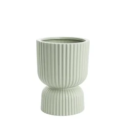 Ceramic Cyprus Egg Cup Vase Matte Sage (15Dx20cmH)