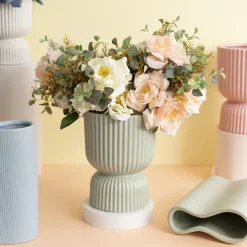 Ceramic Cyprus Egg Cup Vase Matte Sage (15Dx20cmH)