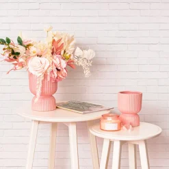 Ceramic Cyprus Egg Cup Vase Matte Light Pink (15Dx20cmH)