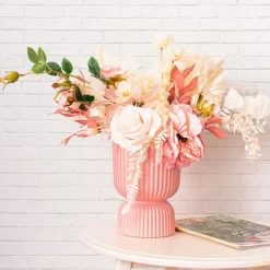 Ceramic Cyprus Egg Cup Vase Matte Light Pink (15Dx20cmH)