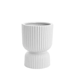 Ceramic Cyprus Egg Cup Vase Matte White (15Dx20cmH)