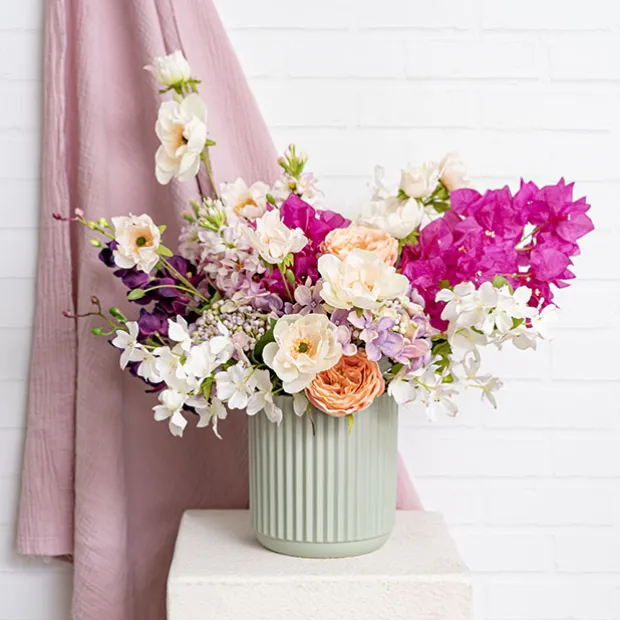 Ceramic Cyprus Vase Matte Sage (16DX17cmH)