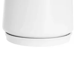 Ceramic Loreto Belly Pot & Plate Matte White (18Dx16cmH)