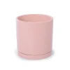 Ceramic Loreto Plant Pot & Plate Matte Pink Sand (15Dx15cmH)