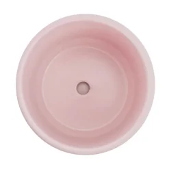 Ceramic Loreto Plant Pot & Plate Matte Pink Sand (15Dx15cmH)