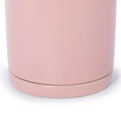 Ceramic Loreto Plant Pot & Plate Matte Pink Sand (15Dx15cmH)