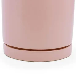 Ceramic Loreto Plant Pot & Plate Pink Sand (18DX18.5cmH)