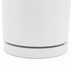 Ceramic Loreto Plant Pot & Plate Matte White (18Dx18.5cmH)