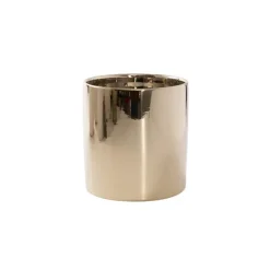 Ceramic Metallic Cylinder Pot Brass Gold (13Dx13.5cmH)