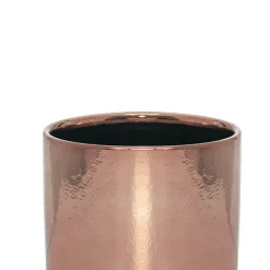 Ceramic Metallic Cylinder Pot Rose Gold (13.5x12.5cmH)