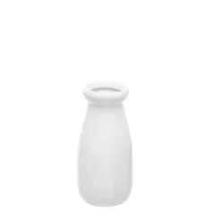 Ceramic Milk Bottle Petite White (6.5Dx14cmH)
