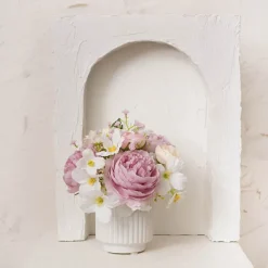 Ceramic Mykonos Muse Vase Matte White (8x8x9cmH)