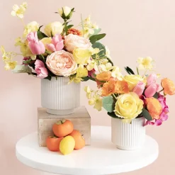 Ceramic Mykonos Muse Vase Matte White (14x14x14cmH)