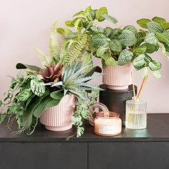 Ceramic Mykonos Muse Vase Matte Blush Pink (11.5x11.5cmH)