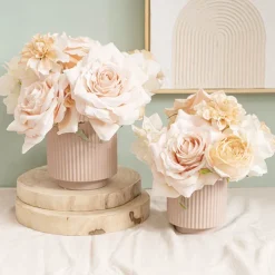 Ceramic Mykonos Muse Vase Matte Nude (14x14x14cmH)