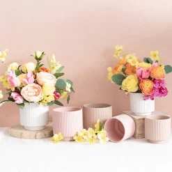 Ceramic Mykonos Muse Vase Matte Blush Pink (14x14x14cmH)