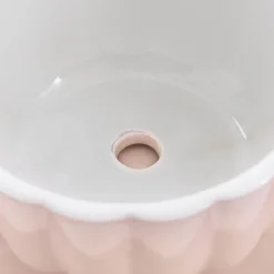Ceramic Tea Cup Pot Saucer Drain Hole Nude (15TDx10cmH)