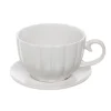 Ceramic Tea Cup Pot Saucer Drainage Hole White (17.5Dx13cmH)